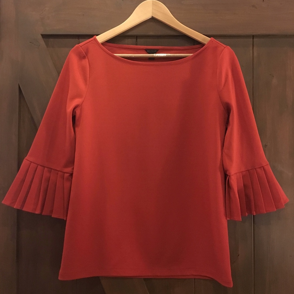 Lovely Ann Taylor Blouse with Pleated Details